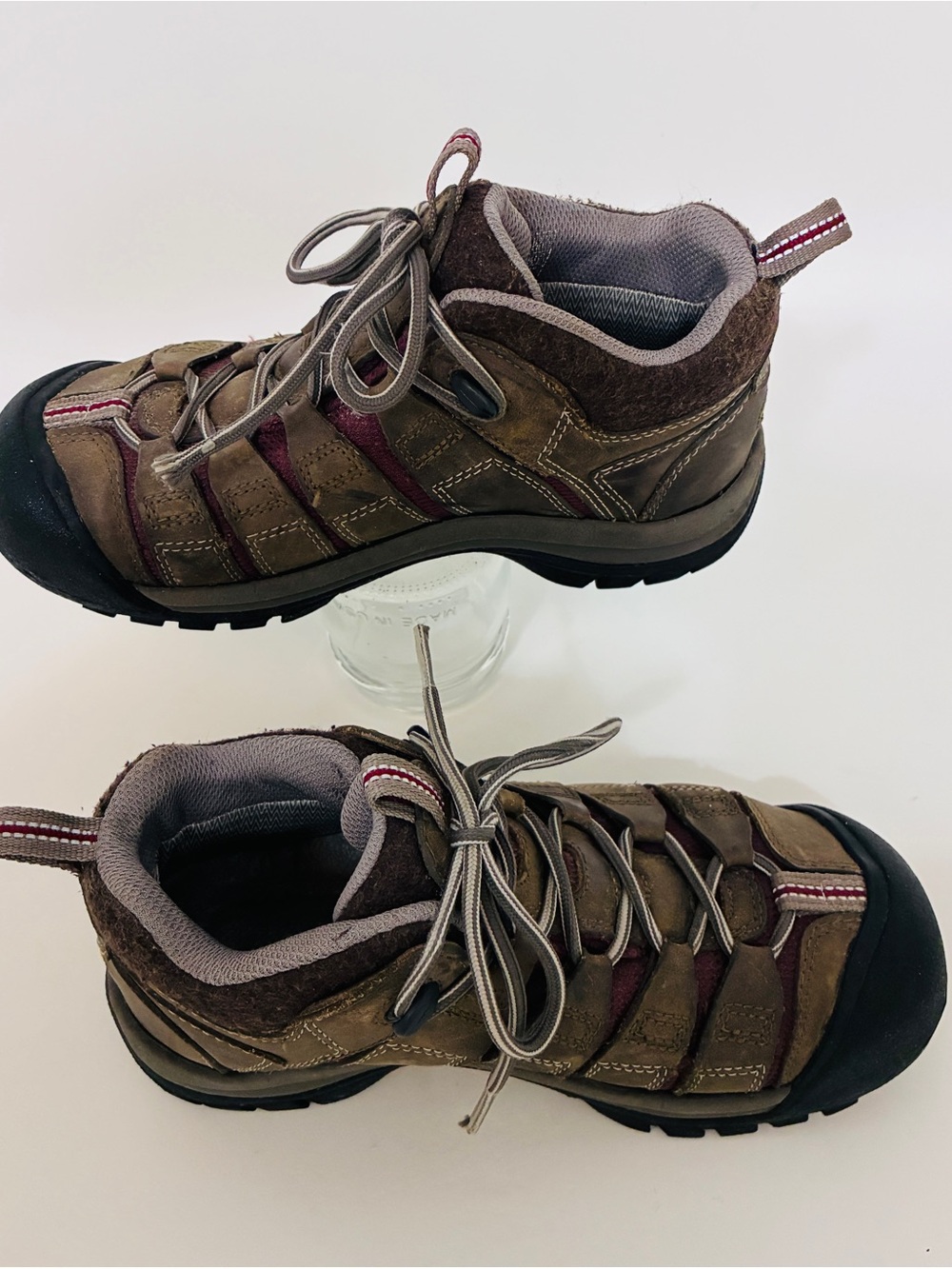 Keen Brown and Burgundy Lace-Up Hiking Boots